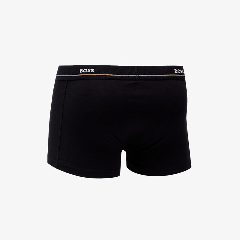 Hugo Boss Stretch-Cotton Trunks With Logo Waistbands 5-Pack Black