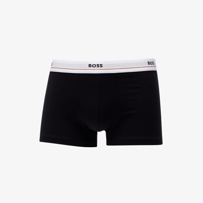 Hugo Boss Stretch-Cotton Trunks With Logo Waistbands 5-Pack Black