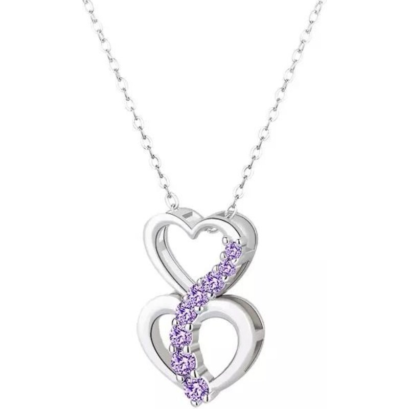 Olivie Stříbrný náhrdelník SRDCE VIOLET 7134 74800236