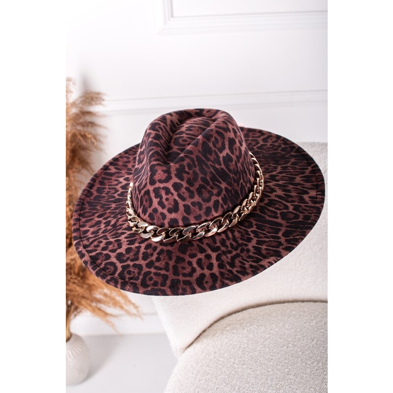 ChicChic Skořicový leopardí klobouk Marlene