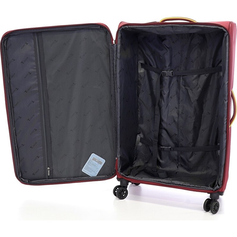 Velký cestovní kufr T-class 933, vínová, textil, XL, 75 x 50 x 29–33 cm, rozšiřitelný