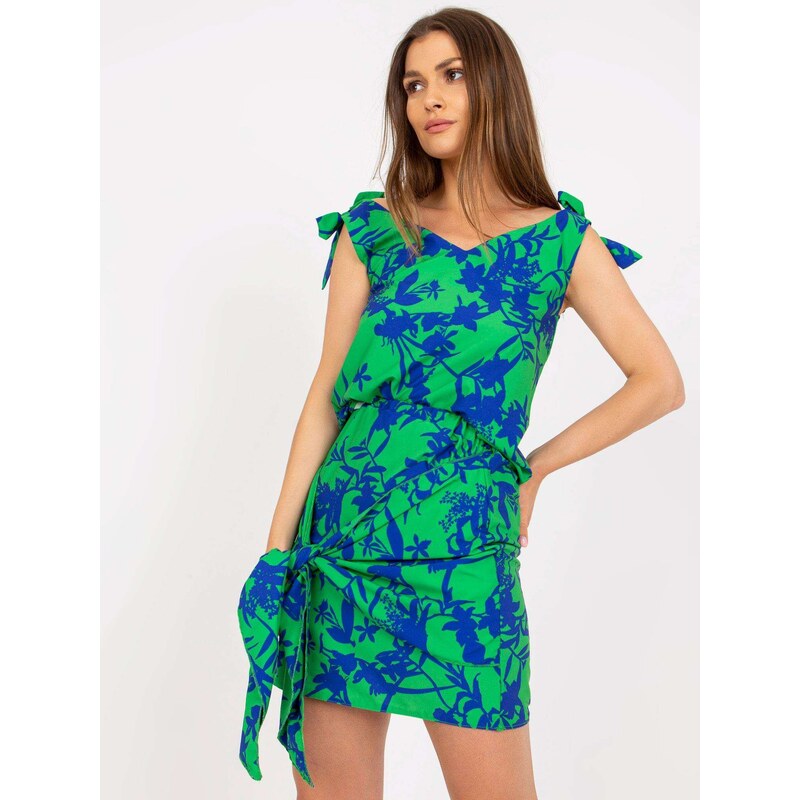 Fashionhunters Zelenomodrý letní top s květinovým vzorem RUE PARIS