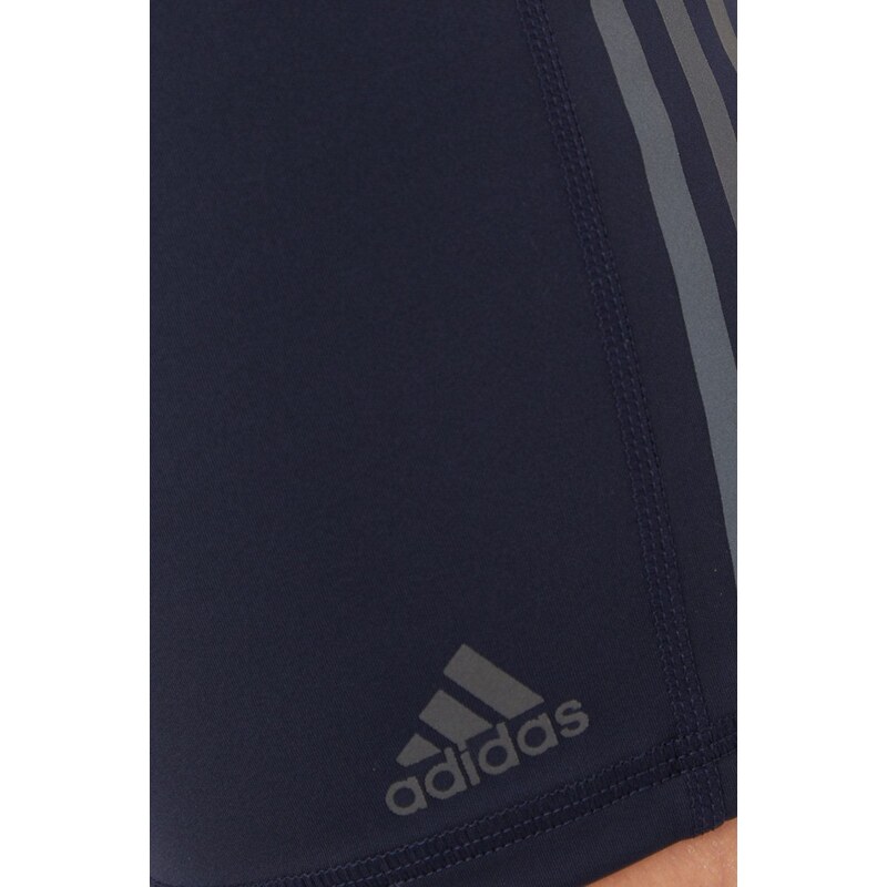 Běžecké šortky adidas Performance Run Icons tmavomodrá barva, s potiskem, high waist
