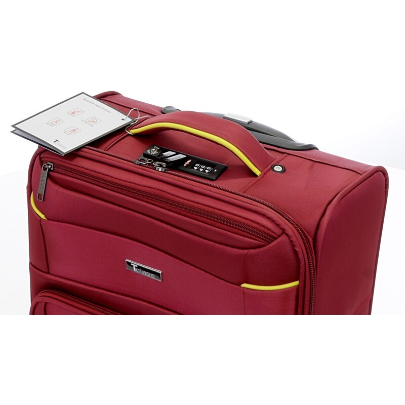 Palubní kufr T-class 933, vínová, textil, M, 56 x 40 x 19 cm