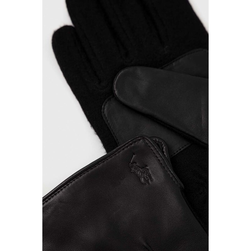 Rukavice Polo Ralph Lauren pánské, černá barva