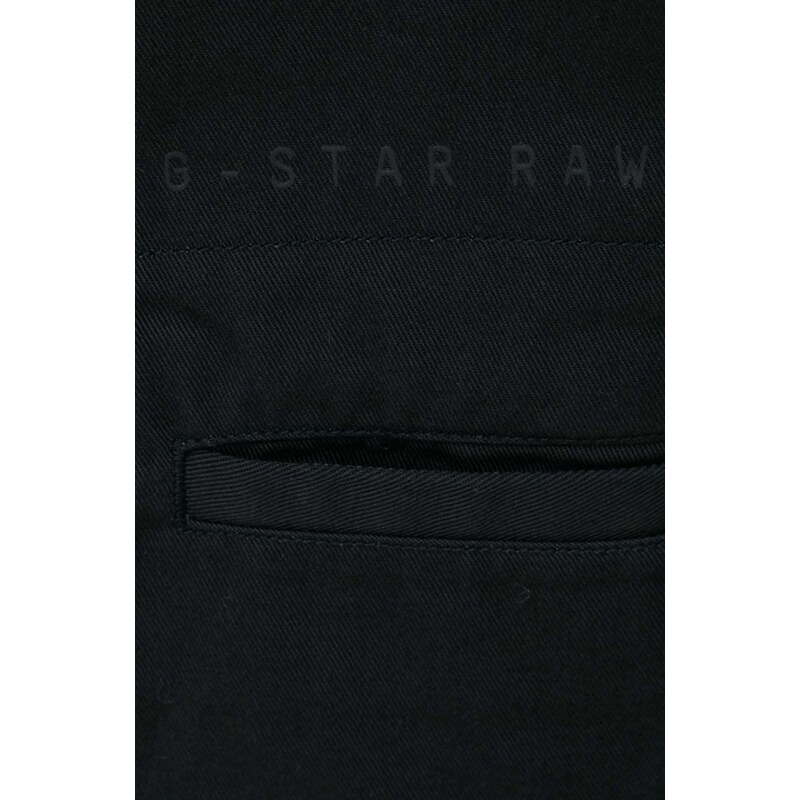 Košile G-Star Raw černá barva, regular, s klasickým límcem