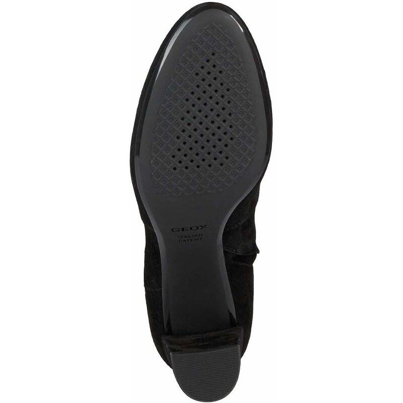 Semišové boty Geox D16QPF 00021 C9999 D PHEBY 80 F dámské, černá barva, na podpatku