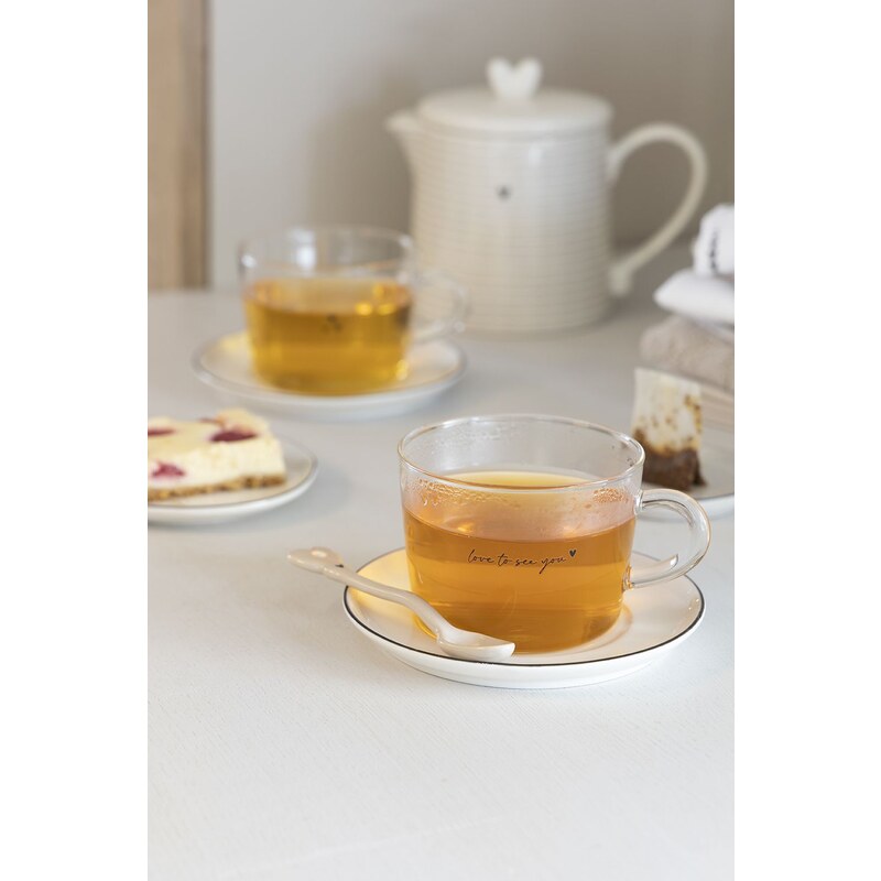 Bastion Collections Skleněný hrnek Warm Tea/Love 300 ml Warm Tea