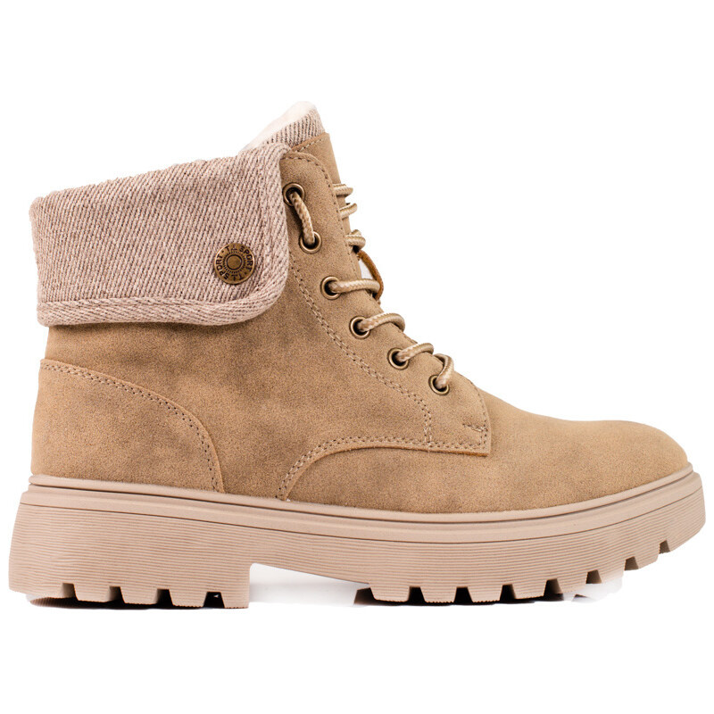 GOODIN Beige women's trappers shelovet insulated with sheepskin coat