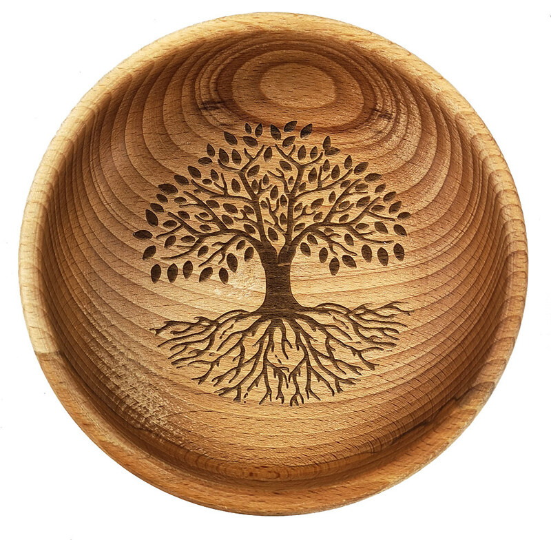 AMADEA Dřevěná miska strom, masivní dřevo, 18 cm