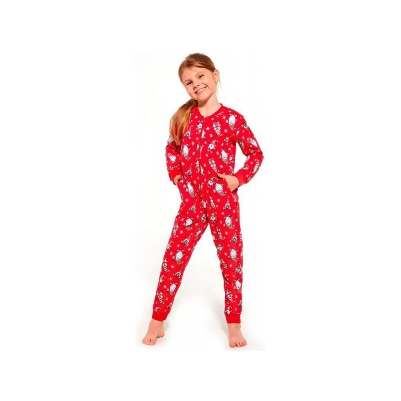 Cornette overal Gnomes2 954/162 kids červené Dívčí pyžamo 110/116 červená