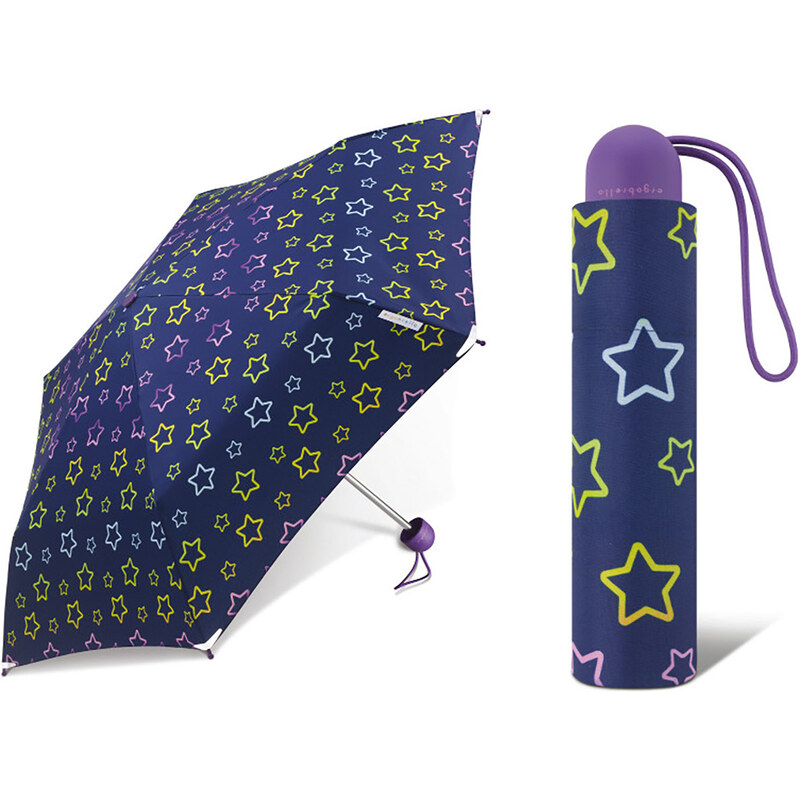 Happy Rain Ergobrella Glowing Stars dívčí skládací deštník