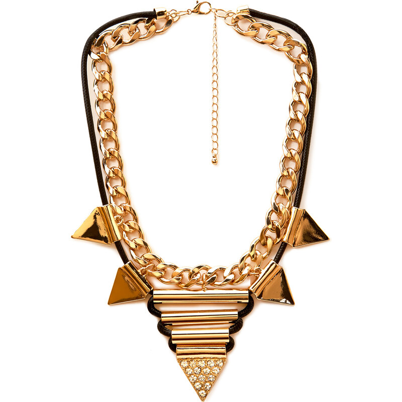 Forever 21 Statement Spiked Bib Necklace