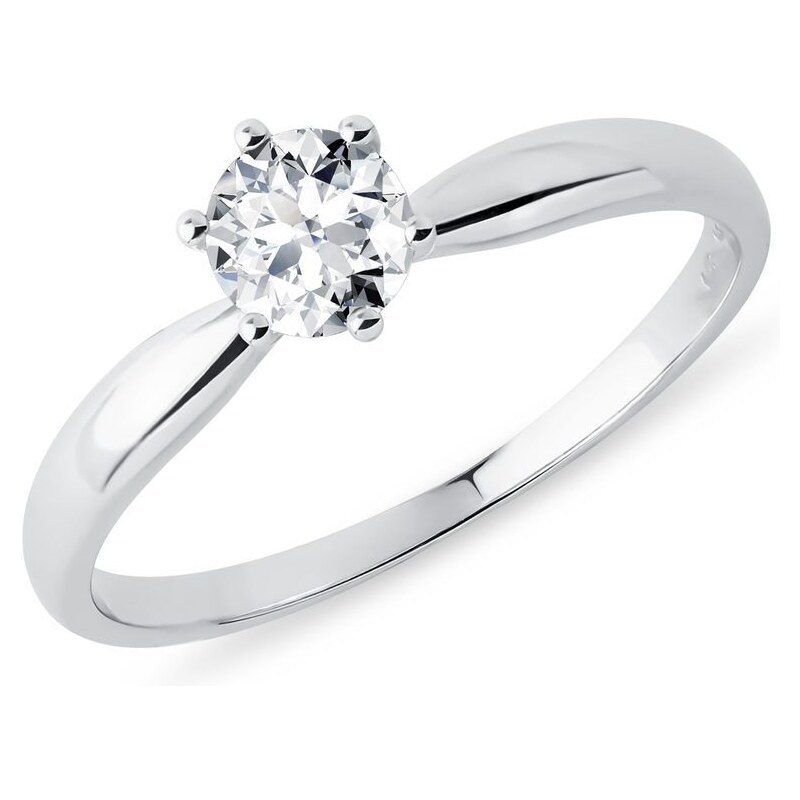 Briliantový zásnubní prsten z bílého zlata KLENOTA K0191042