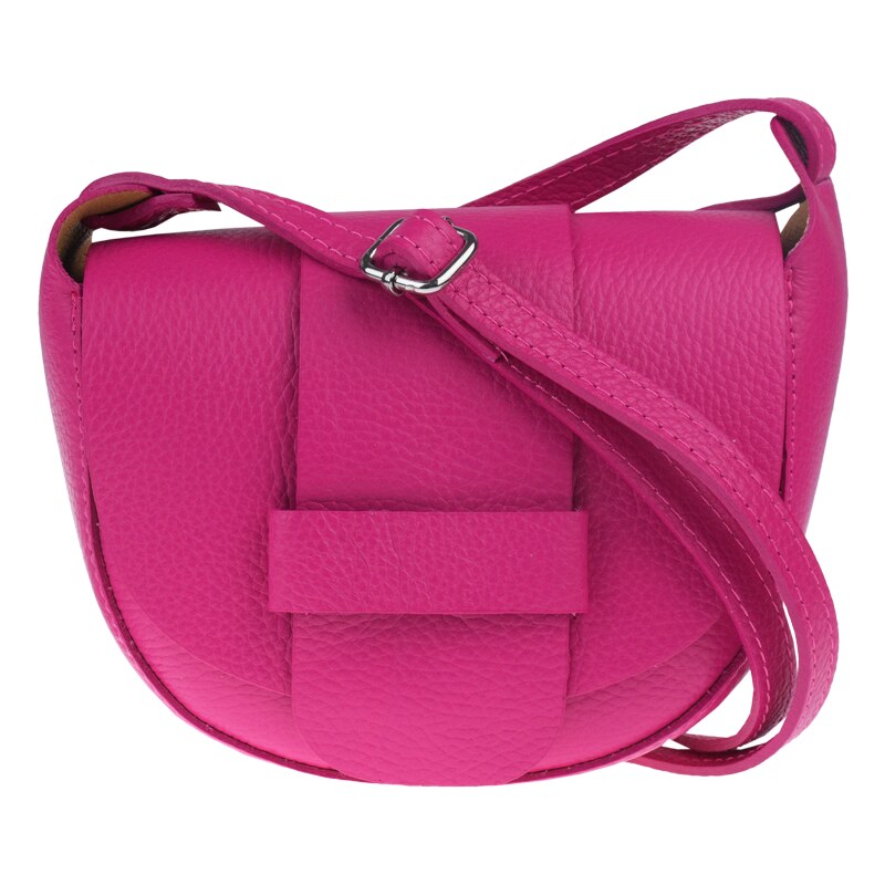 NovaKabelka.cz Kožená kabelka crossbody Roberta Fuxia růžová