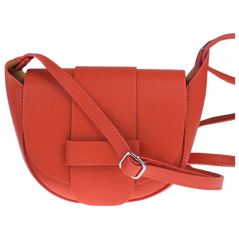 Oranžová kožená italská crossbody kabelka Roberta Arancio