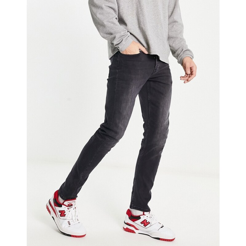 ONLY & SONS slim fit stretch jeans in black wash