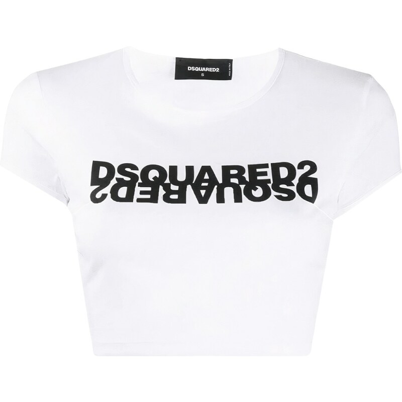 DSQUARED2 Mirror White crop tričko