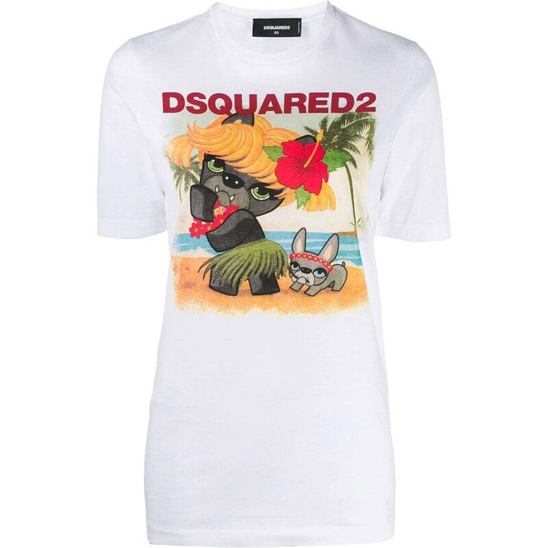 DSQUARED2 Buldogs White tričko