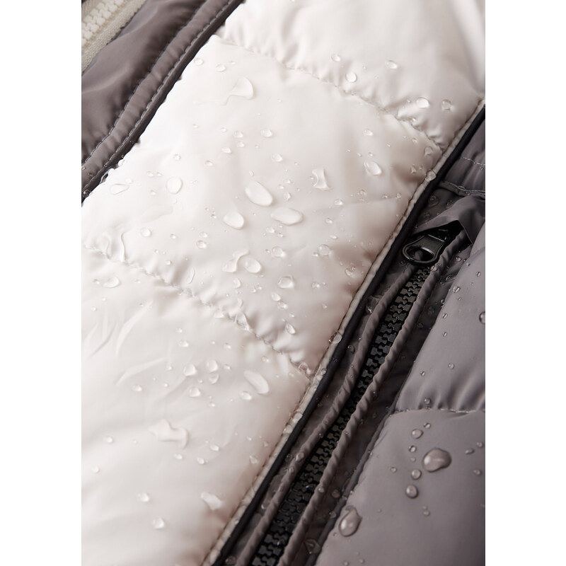 bonprix Krátký outdoorový kabát s umělou kožešinou, voděodolný Šedá