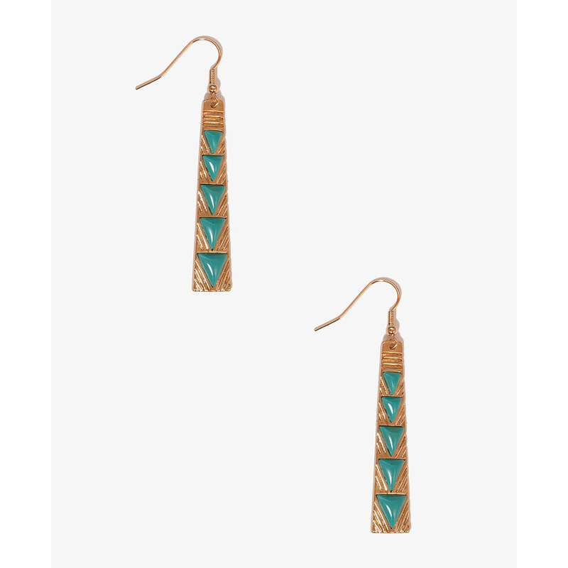 Forever 21 Faux Turquoise Triangle Drop Earrings
