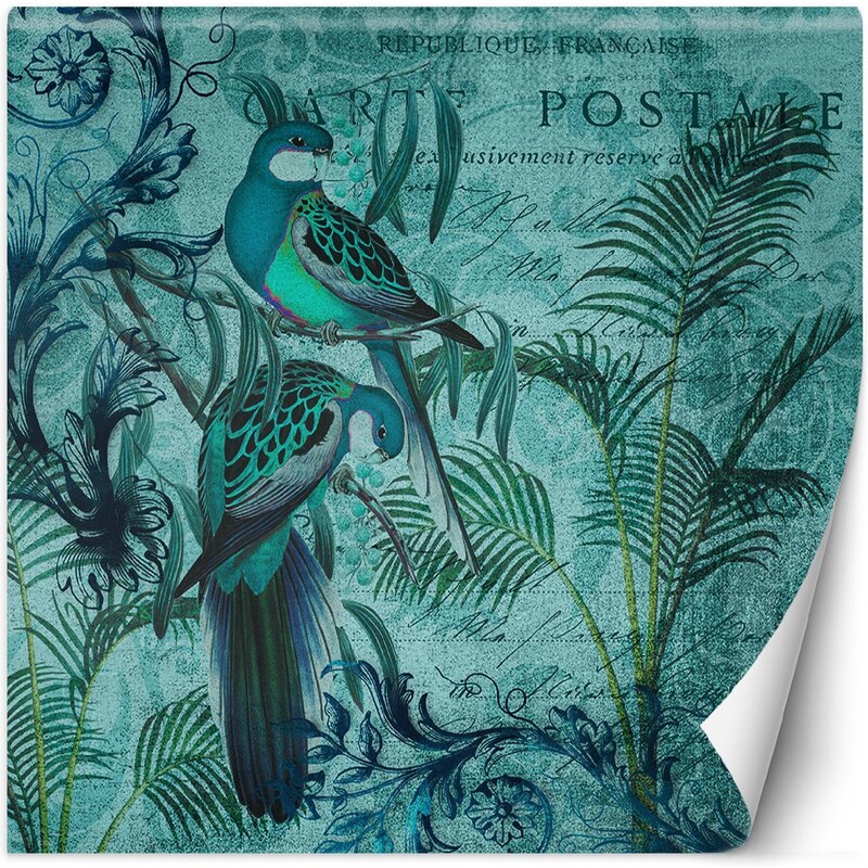 Gario Fototapeta Modrí ptáci na větvích - Andrea Haase Materiál: Vliesová, Rozměry: 100 x 100 cm