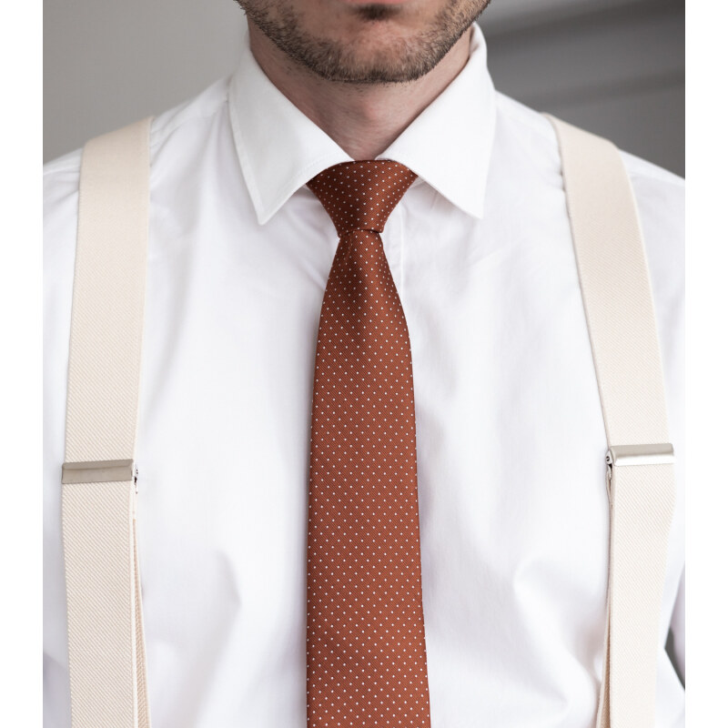 BUBIBUBI Oranžová kravata s puntíky