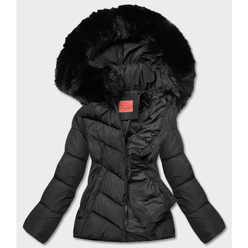 YES!PINK Krátká černá dámská zimní bunda (TY035-1)