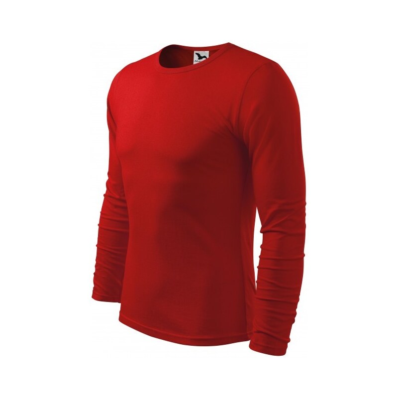 Malfini Levné pánské triko s dlouhým rukávem, červená
