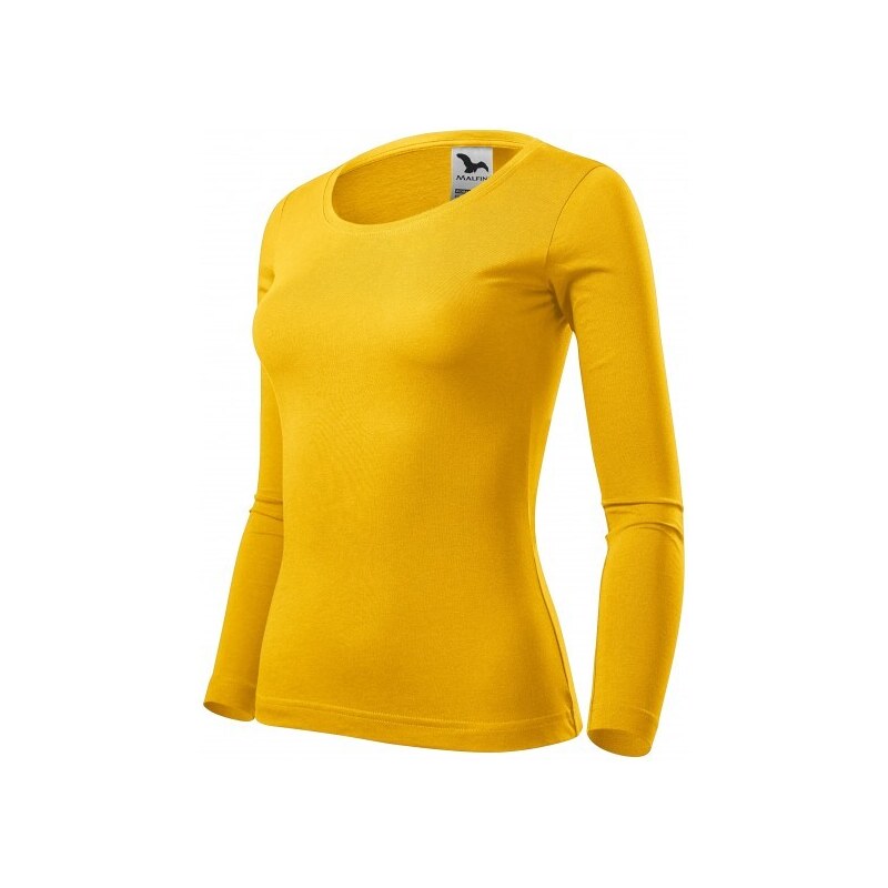 Malfini Levné dámské tričko s dlouhými rukávy, žlutá