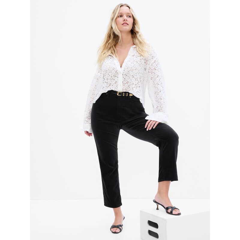 GAP Džíny slim velvet vintage high rise - Dámské