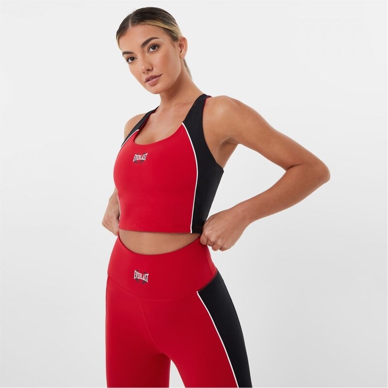 Everlast Longline Panel Sports Bra Red