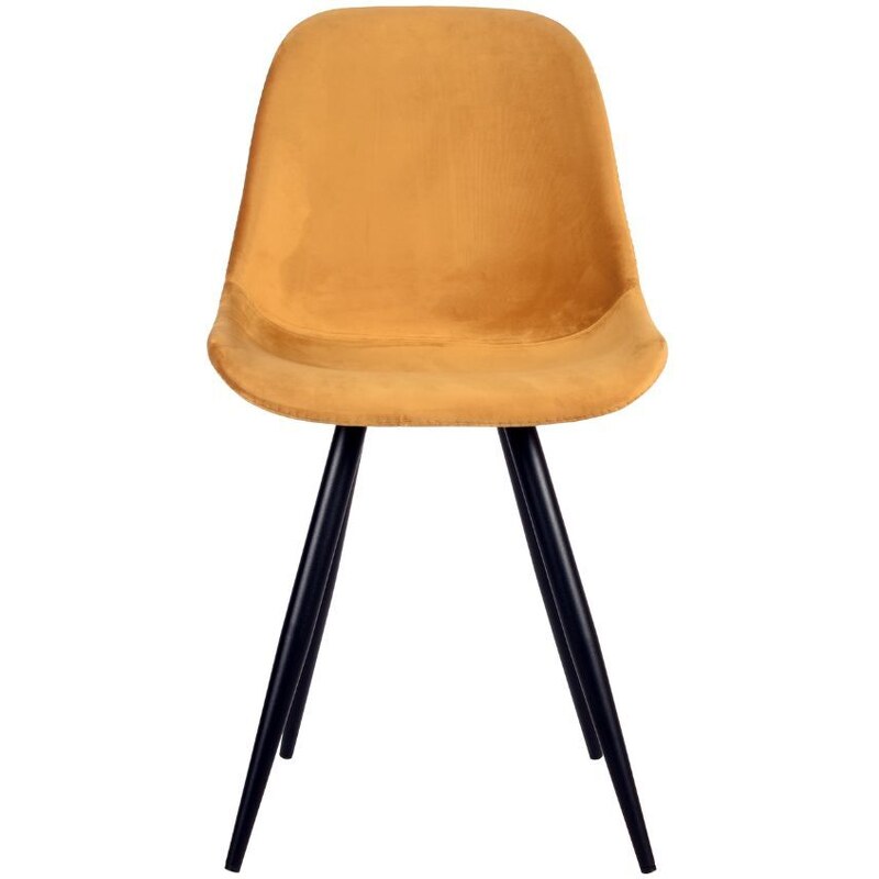Okrově žlutá sametová jídelní židle LABEL51 Capri