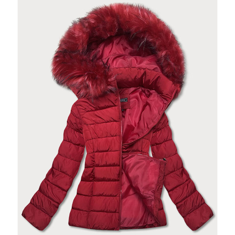 W COLLECTION Krátká červená dámská zimní bunda (YP-20091-8)