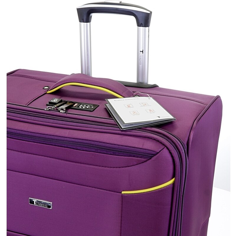 Sada 3 cestovních kufrů T-class 933, fialová, TSA zámek, velikosti M, L, XL, 35l, 70l, 95l