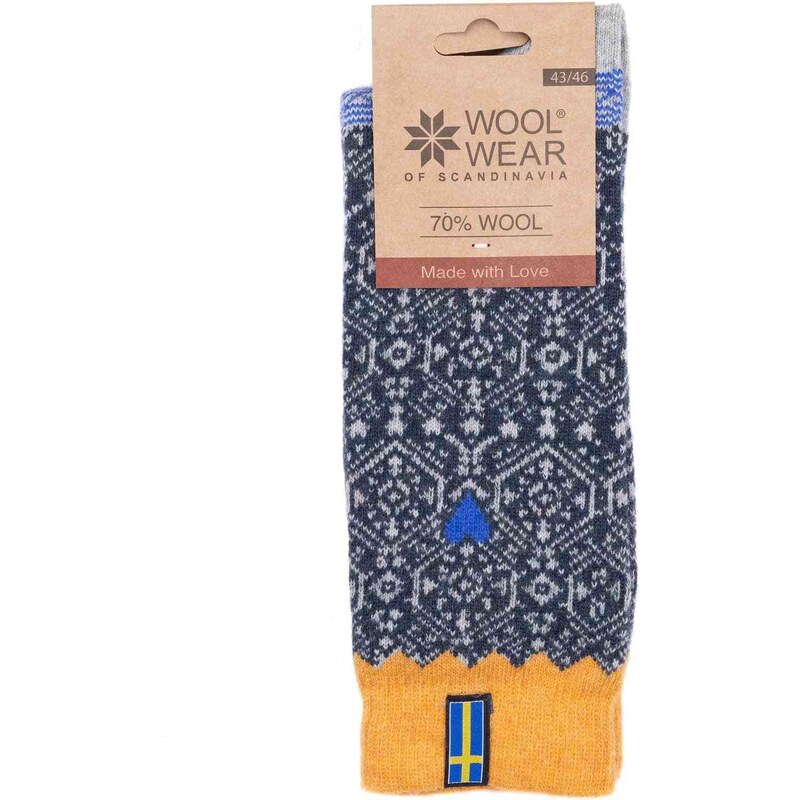WOOLWEAR of Scandinavia Vlněné ponožky Blue/Orange no. 45 35/38