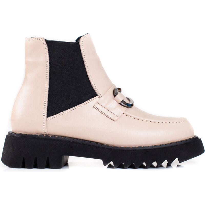 Women's leather ankle boots on the Shelvt platform