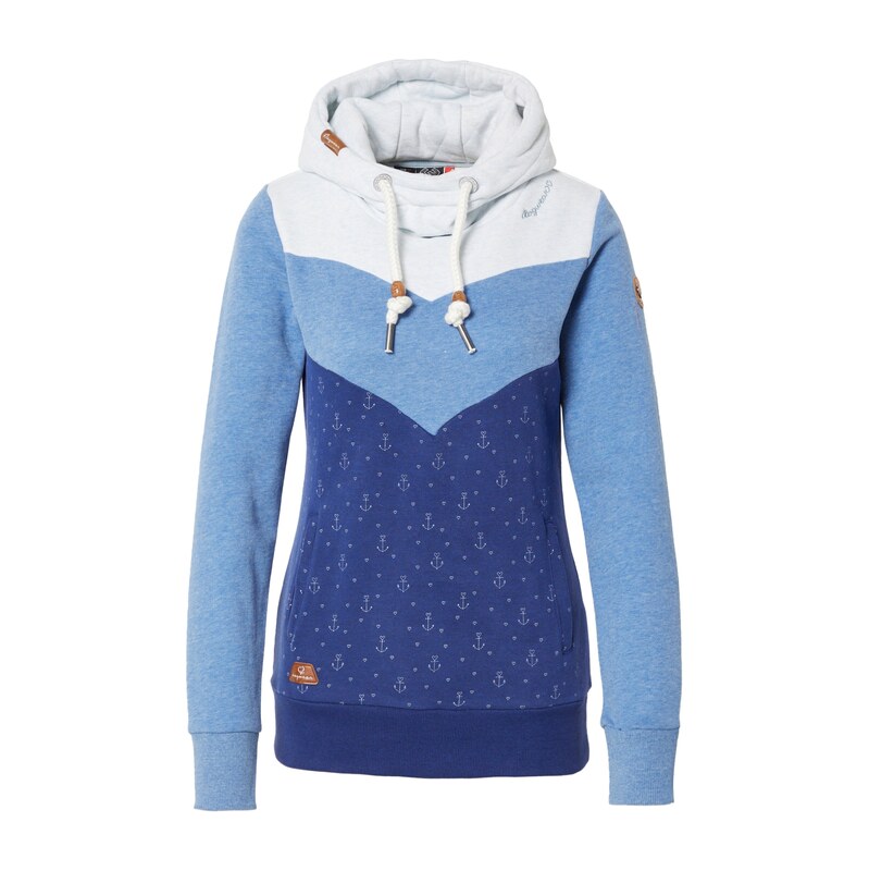 Ragwear Mikina Trega modrá / hnědá / offwhite