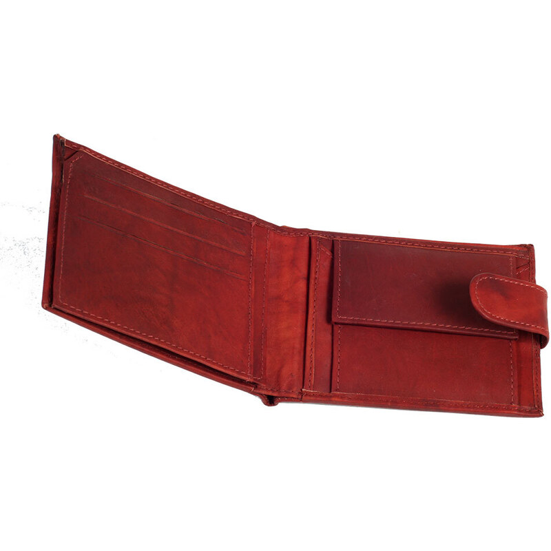 Pánská kožená peněženka Loranzo, 498, červenohnědá