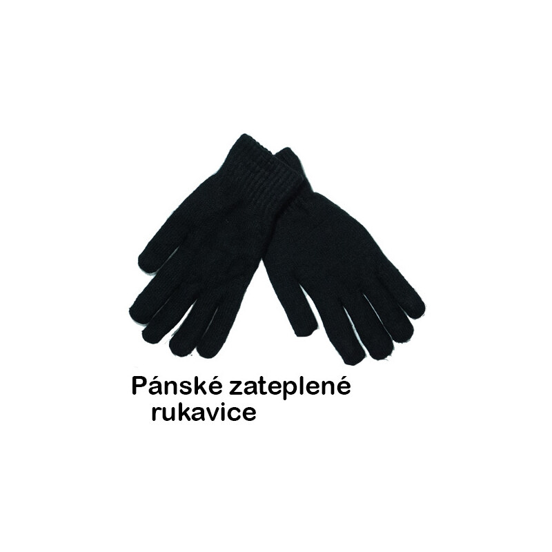 PÁNSKÉ PLETENÉ RUKAVICE černé Aura.Via FK5397