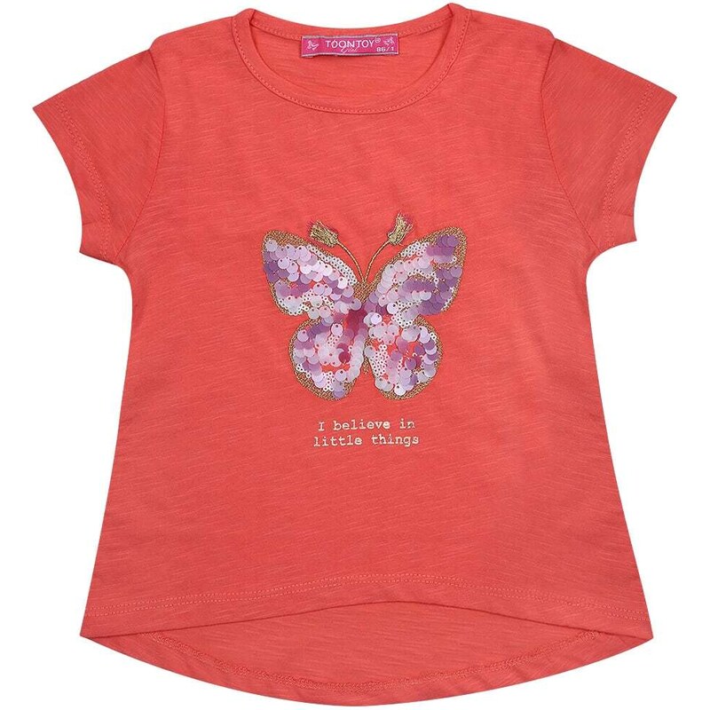 FASARDI Dívčí tričko s korálovým motýlem