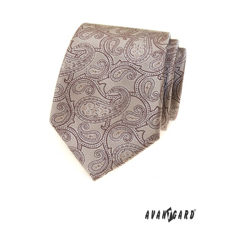 Béžová kravata s paisley motivem Avantgard 561-22286