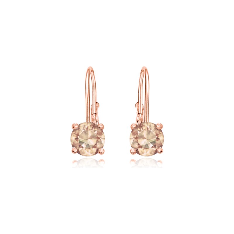 JVD Dámské rose gold stříbrné klasické náušnice se zirkony ryz. 925 104111795