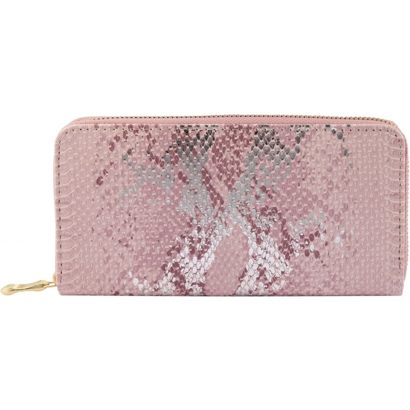 Růžová peněženka Charm z imitace kůže