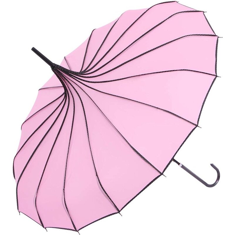 Růžový pagoda deštník s puntíky Blooming Brollies