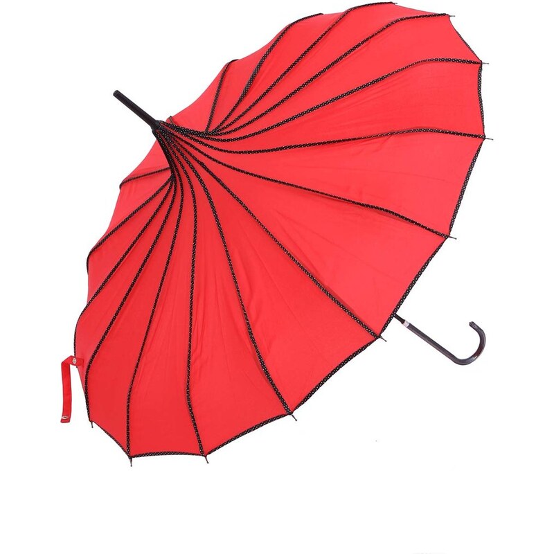 Červený pagoda deštník s puntíky Blooming Brollies