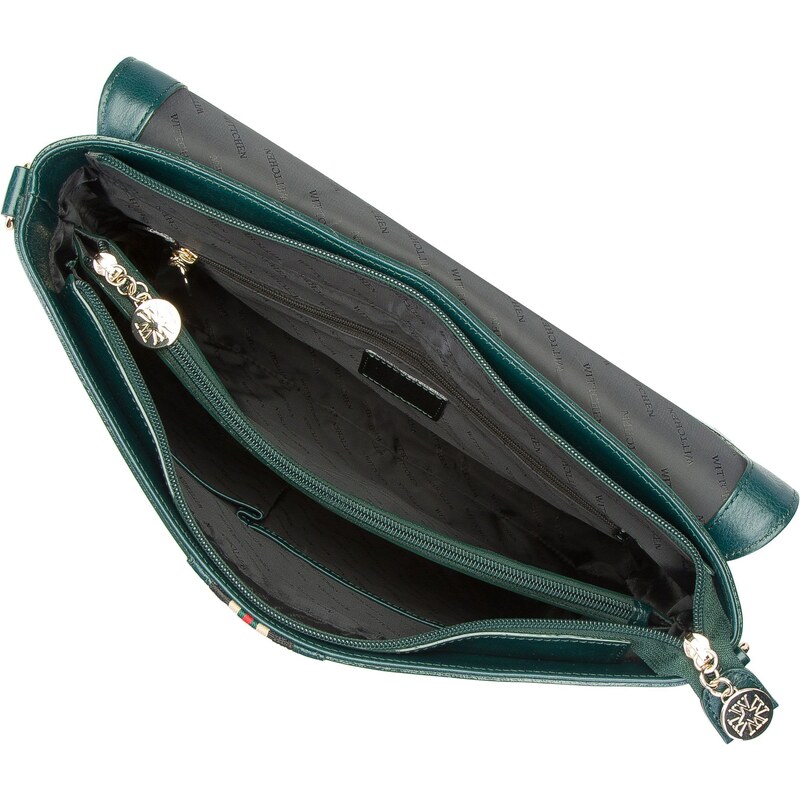 Dámská kabelka Wittchen, smaragdová, lakovaná useň