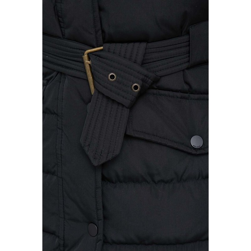 Péřová bunda Pepe Jeans dámská, černá barva, zimní