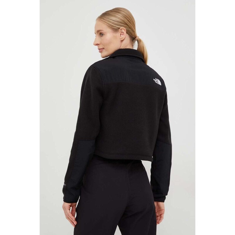 Mikina The North Face Womens Denali Cropped Fleece dámská, černá barva, NF0A7WXYJK31