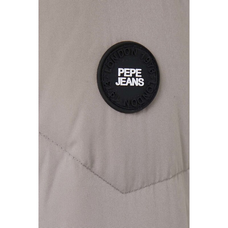 Péřová bunda Pepe Jeans Alisa dámská, šedá barva, zimní